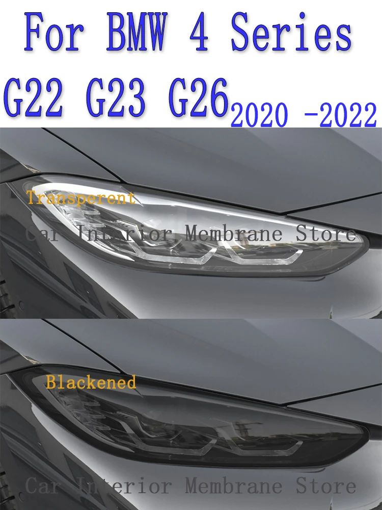

Для BMW 4 серии G22 G23 G26 2020-2022 Автомобильная фара ТИНТ Черная защитная пленка защита прозрачная ТПУ стикер аксессуары