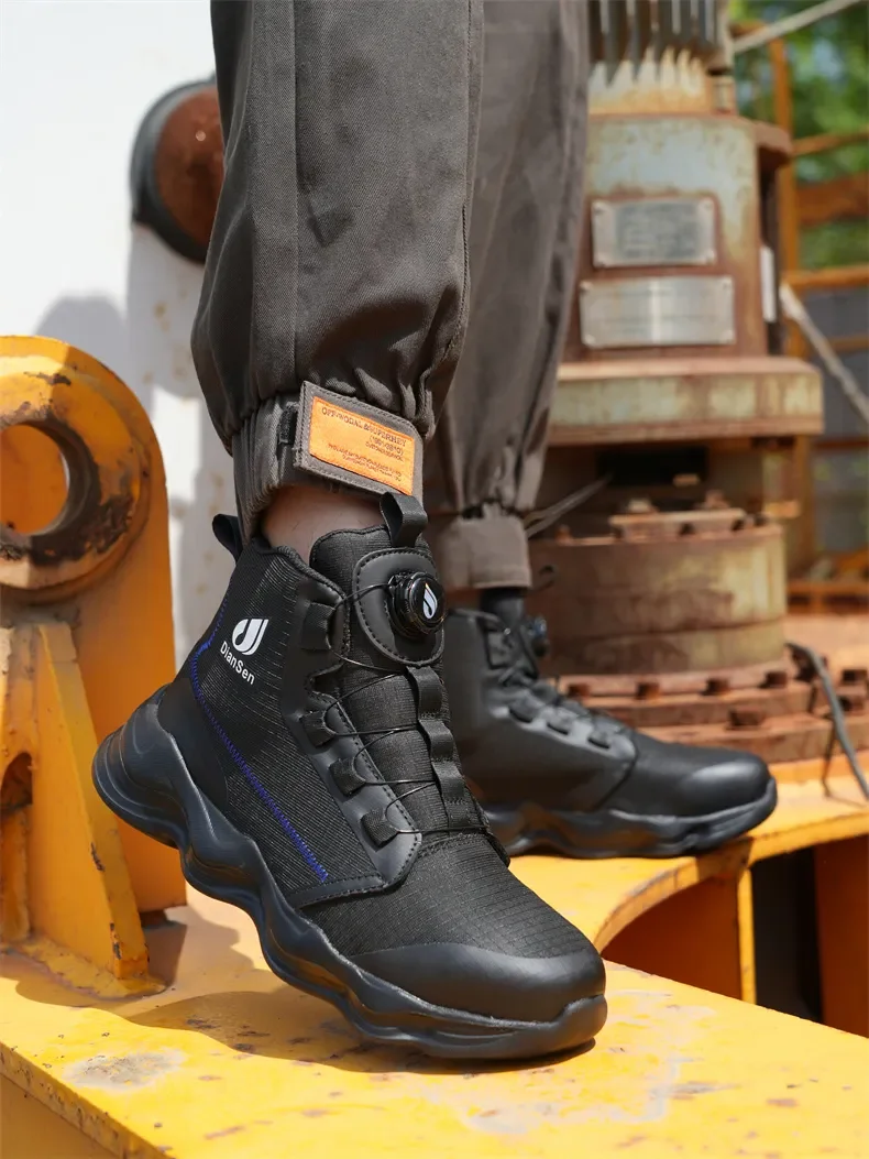 Men Steel Toe Cap Safety Boots Work Shoes Puncture-Proof Boots Safety Shoes Male Construction Work Shoes High Top Sneakers