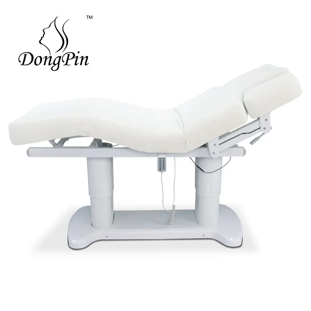 Heating 4 Motors Electric Control Luxury Massage Bed Cosmetic Spa Bed With Light And Chair 5