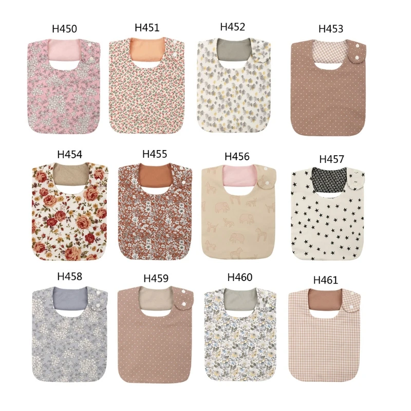 

97BE Floral Newborn Bibs Vintage Baby Boys Girls Waterproof Saliva Towel Burp Cloth Floral Print Feeding Boys Girls Bandana