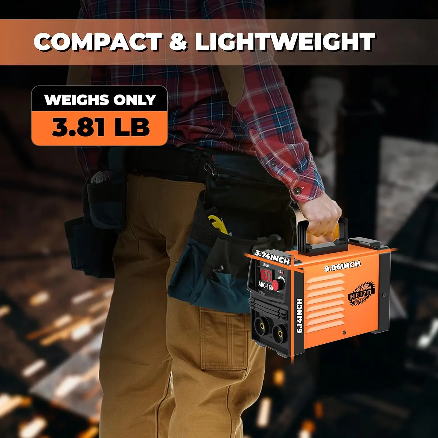 Mini Stick Welder Machine 110V, 160A ARC Portable MMA Welding Machine, IGBT Inverter Welder Digital Display