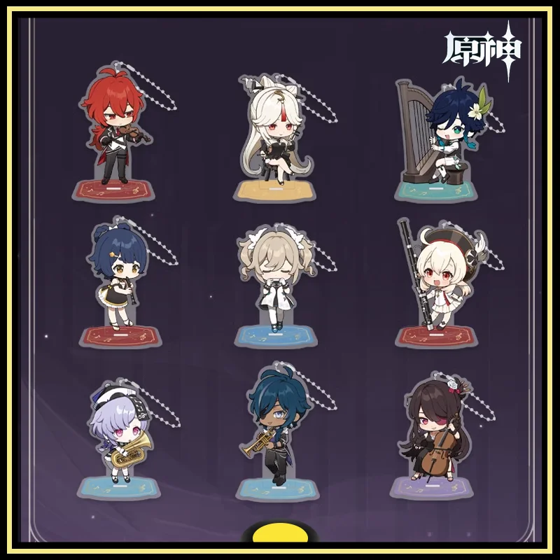 Genshin Impact Peripheral Products Acrylic Standing Card Diluc Barbara Klee Kaeya Q-version Character Standing Cards Original