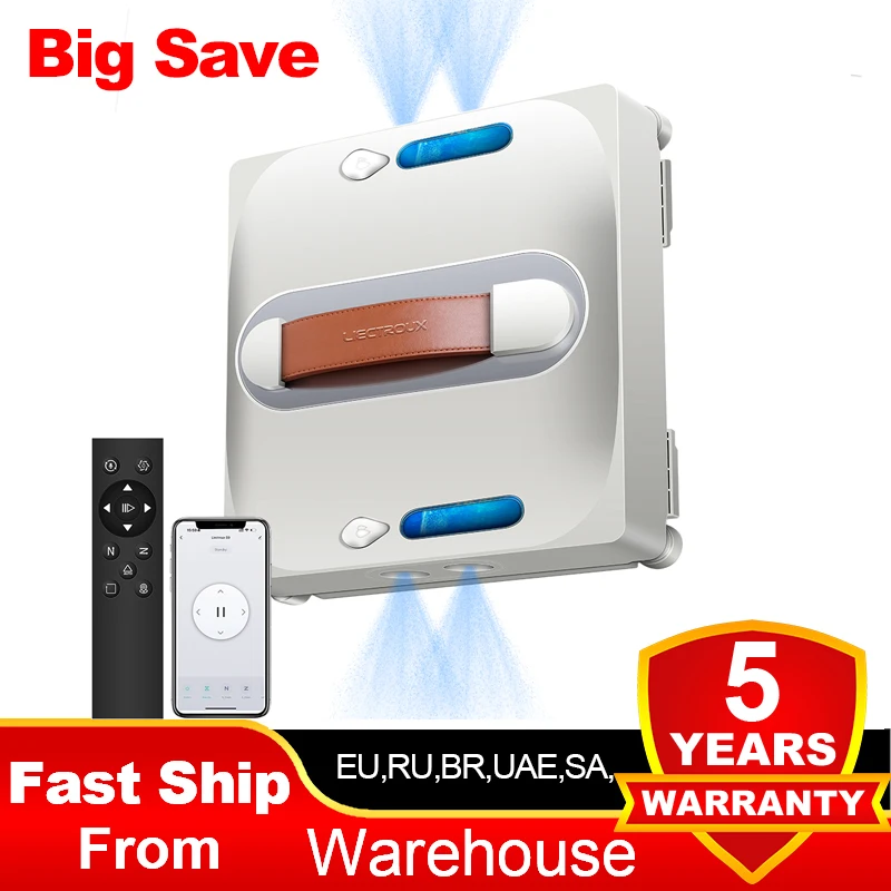 Robot Window Cleaner Liectroux S11,4-Way Water Spray,Ultrathin Window Cleaning Robot, 9000pa,Smart Memory, ntelligent Navigation 1
