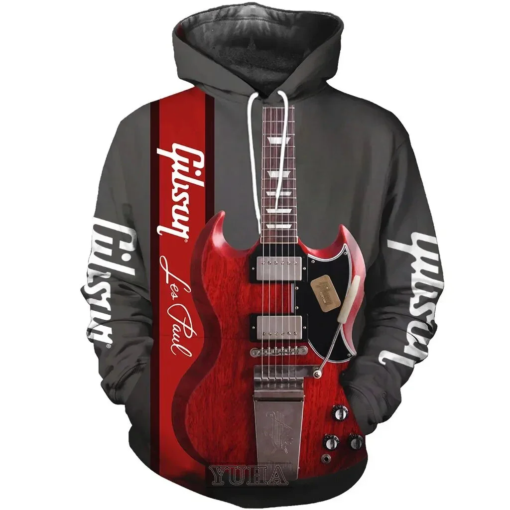 thumbnail image 1 of Sudadera con capucha con estampado 3D de guitarra nueva, sudadera con capucha neutra para hombres y mujeres, para entusiastas de la guitarra, sudadera con capucha de moda urbana de talla grande para n, 1 of 4