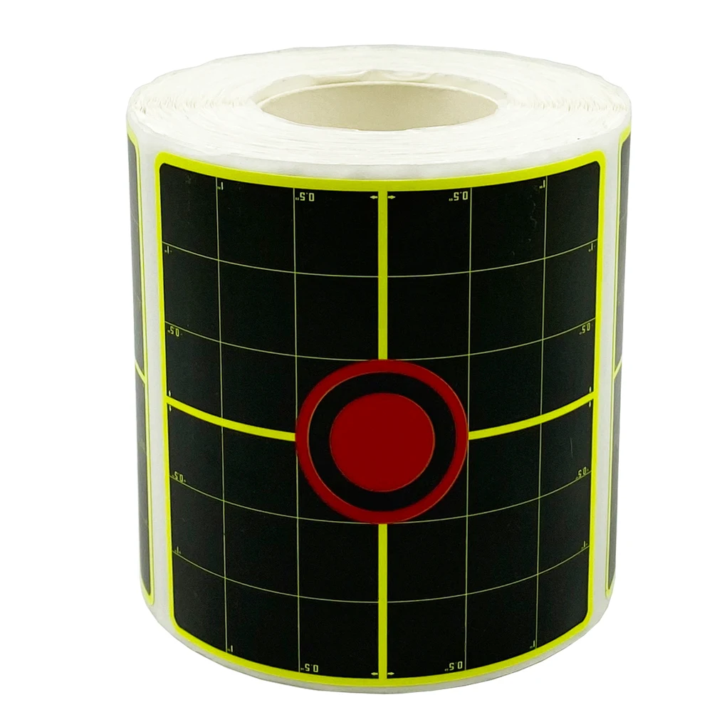 Sight-in Assist REAL Color-impact Sticker Targets 250 Counts per Roll 3 Inch @Side Length Half Inch Grids 5