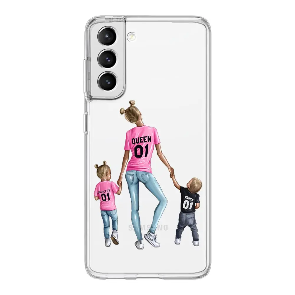 Queen Hair Mom and Baby Clear Soft Phone Case