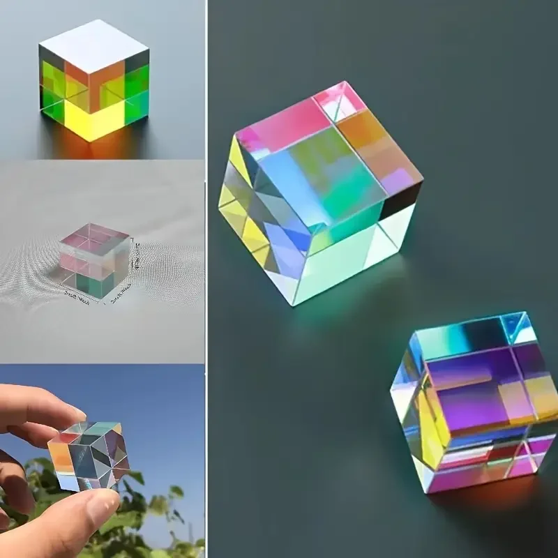 Optical glass X-Cube two-color cube RGB combination beam splitter prism educational gift classroom physics educational toy physics experimental equipment