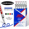6/12Pcs/Set Permanent Marker Pen Cutter Head Waterproof Ink Thin Nib Crude Nib Black Blue Red Ink 2mm 4mm Fine Color Marker Pens 5