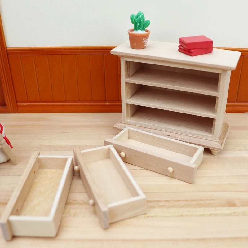 

1 шт. 1:12 миниатюрный деревянный ящик для хранения кукольного домика шкафчик прикроватный столик мебель модель Декор Игрушка аксессуары для кукольного домика