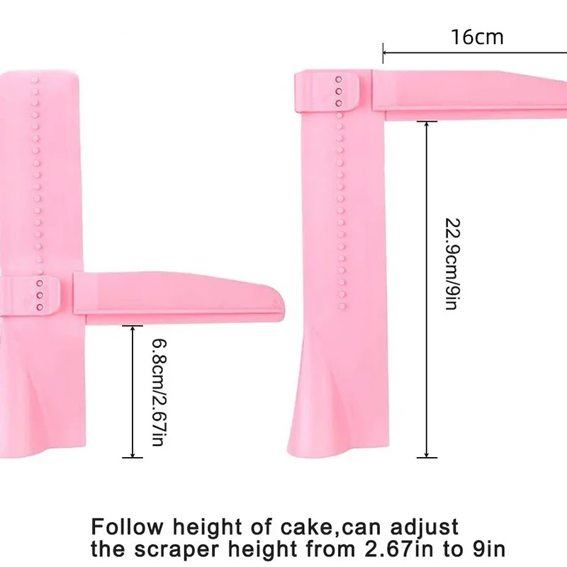 Adjustable Cake Scraper Icing Smoother Cream Polisher Kitchen Baking Cake Edge Scraper Tool For Buttercream Mousse Cheese