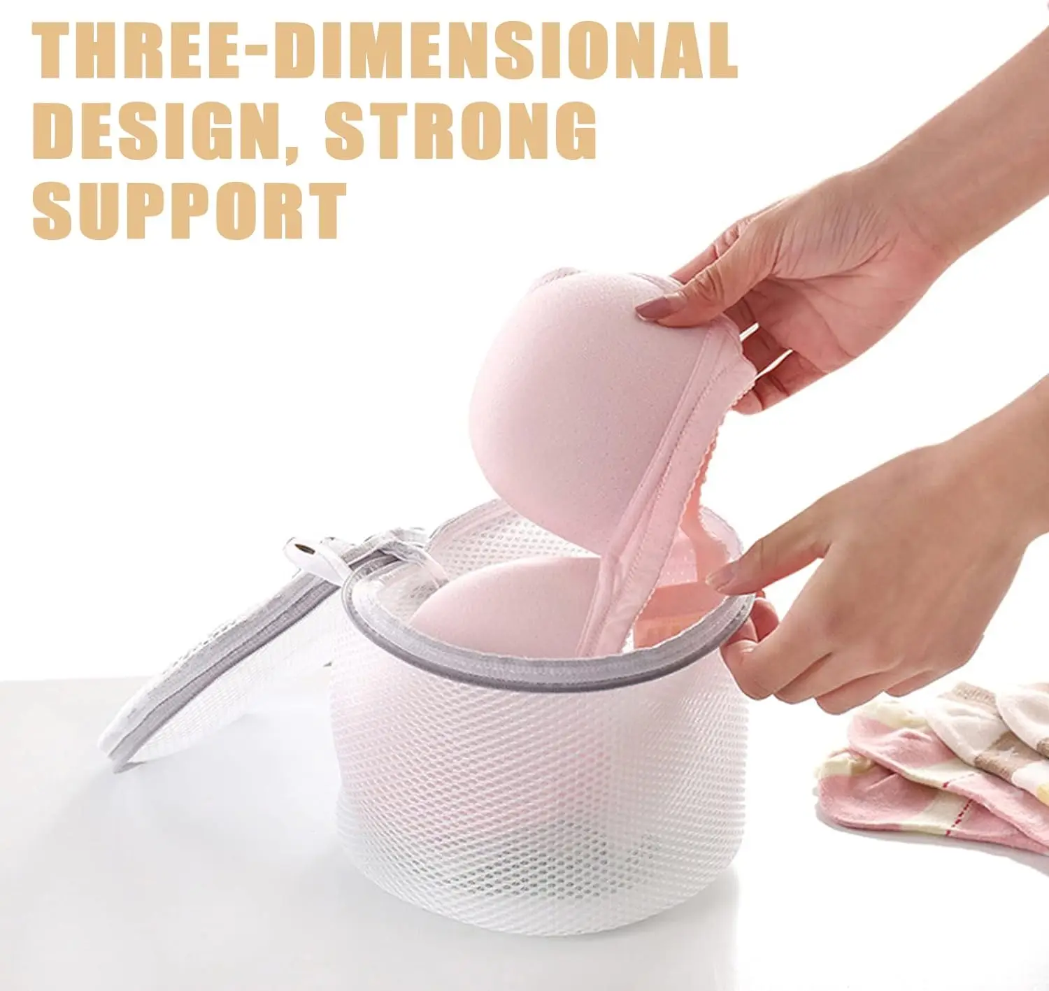 Laundry Net Fine Mesh Bra Lingerie Dirty Clothes Laundry Bag With Zipper For Washing Machine Dryer Anti-deformation Cleaning