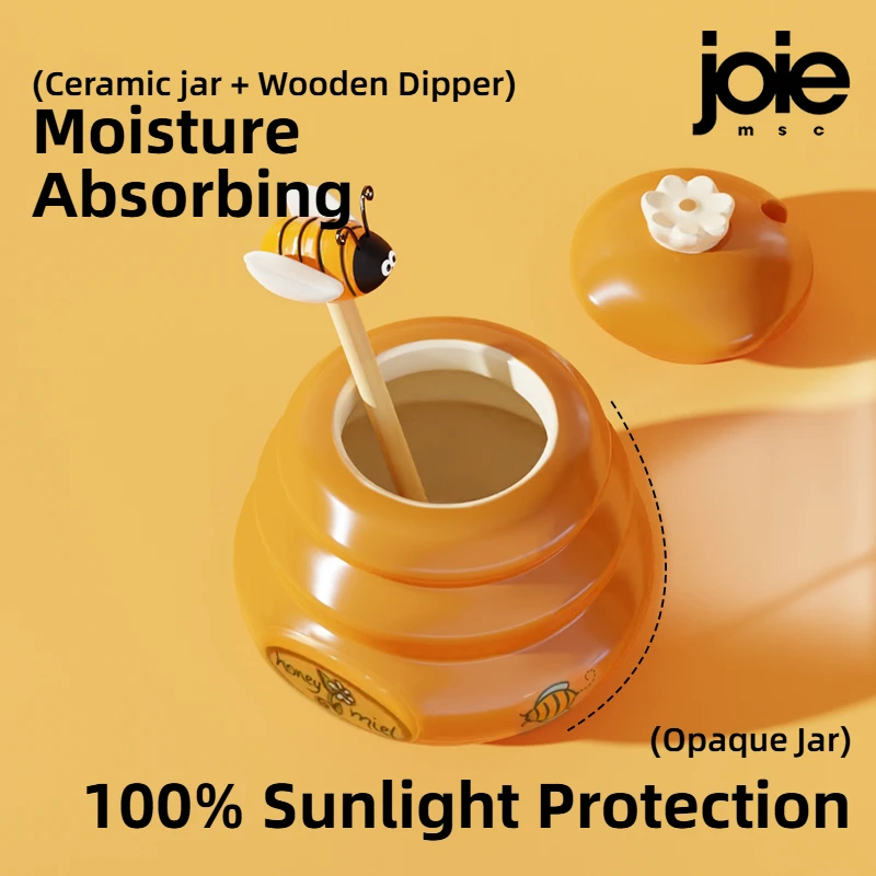 Joie Ceramic Honey Storage jar 150ml And Dipper Honey Jar With Lid