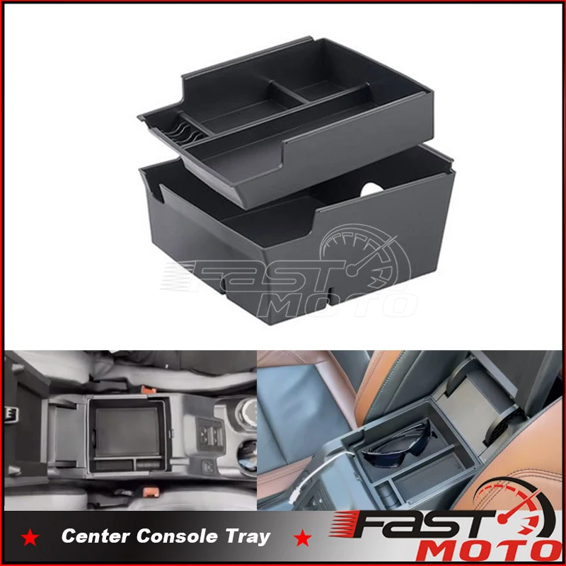 

Double Layer Insert Organizer Tray for Ford Bronco 2021 -2023 Plastic Car Accessories Armrest Storage Box Center Console Tray