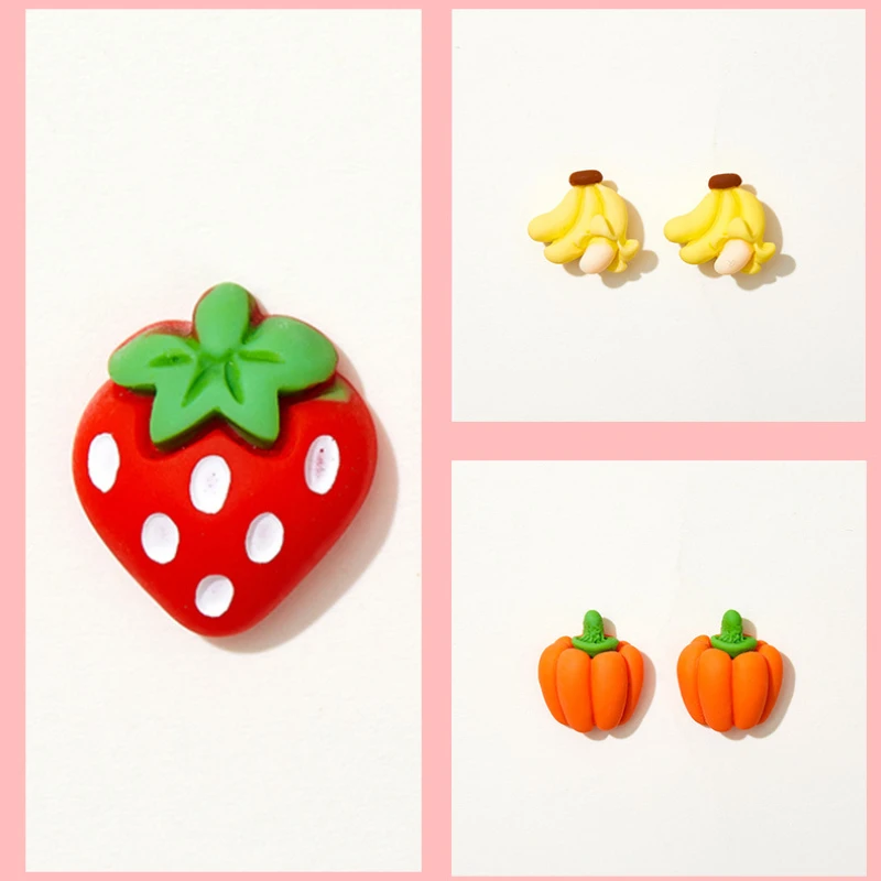 10pcs Kawaii 미니 사랑스러운 과일 시리즈 FlatBack 수지 카보 숑 인형 집 장식 Scrapbooking DIY 쥬얼리 공예 액세서리