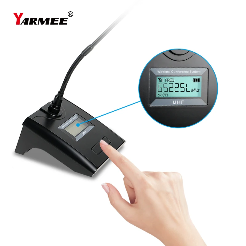YARMEE 무선 구즈넥 마이크, USB 수신기, 데스크탑 스튜디오, 사무실 회의 연설, 전문 오디오 스피커, 500-980mhz