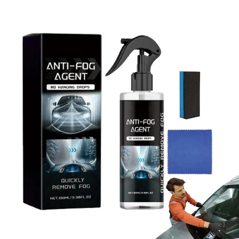 

Anti Fog Glass Agent 100ml Car Glass Cleaner With Towel And Sponge Car Defogger Car Glass Cleaner Rainproof Agent Windshield