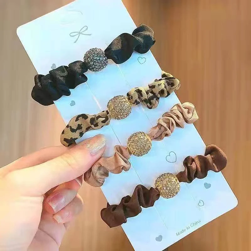 Bunte Haar Haar gummis Karamell farbige Bogen Bär Perlen Blumen Haar Seil elastische Haar bänder Mädchen Frauen Mädchen Zubehör – Detail 4