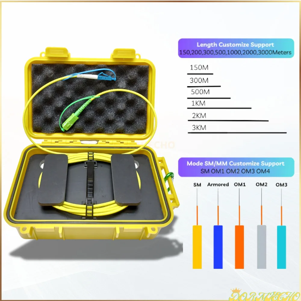 Fiber Optic Connector SC LC / APC UPC 150M/1000M OTDR Launch Cable Box 1310/1550nm Single Mode Test Extension Cord Dead Zone Eliminator