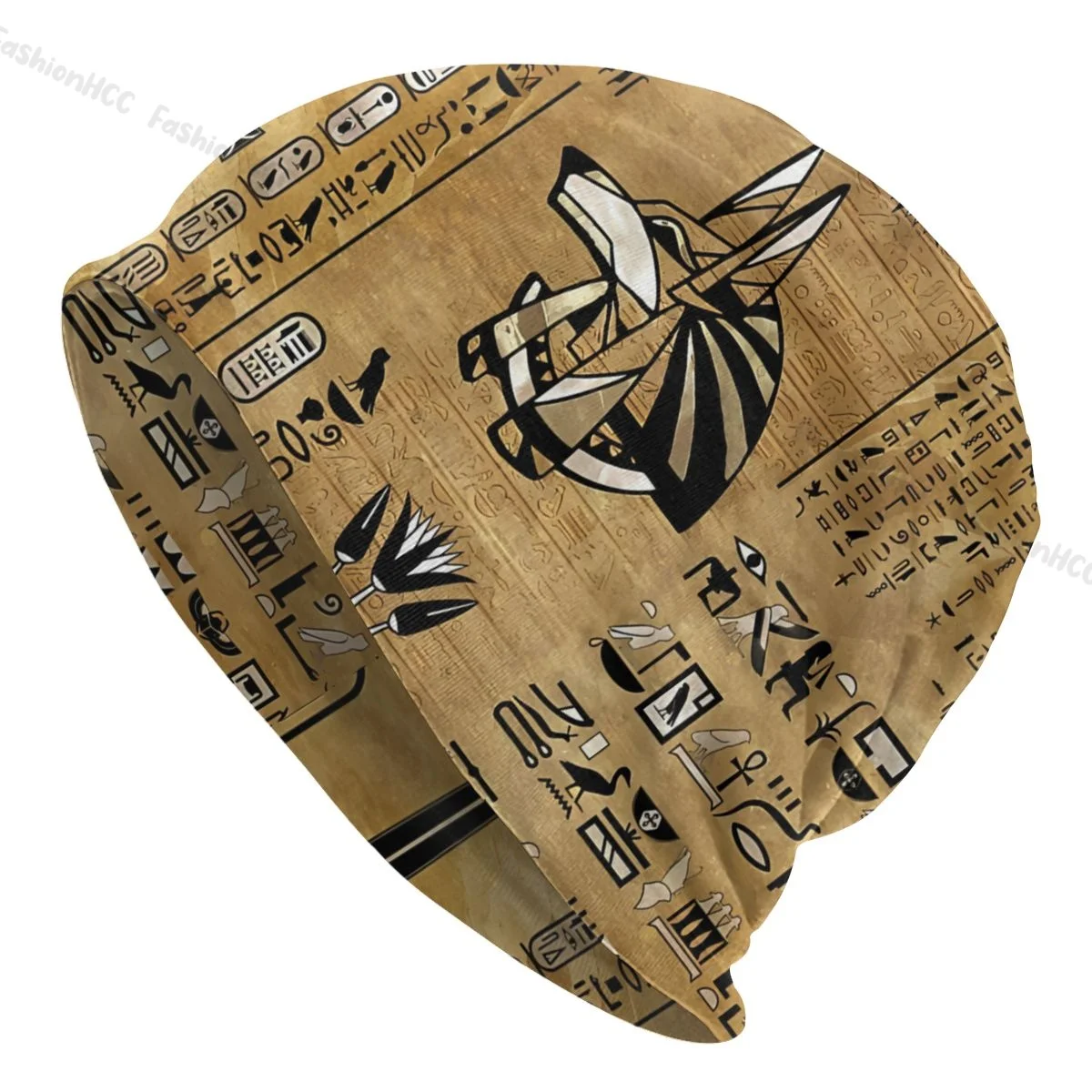 

Vintage Bonnet Homme Autumn Spring Thin Skullies Beanies Ancient Egypt God Anubis Caps For Men Women Creative Hats