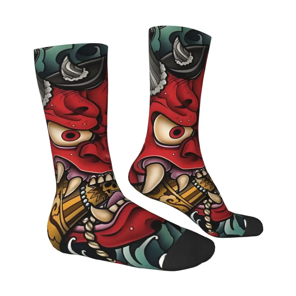 Vintage Oni Mask Japanese Culture Art Men's compression Socks Unisex Samurai Street Style Seamless Printed Novelty Crew Sock 12 Vintage Oni Mask Japanese Culture Art Men's compression Socks Unisex Samurai Street Style Seamless Printed Novelty Crew Sock