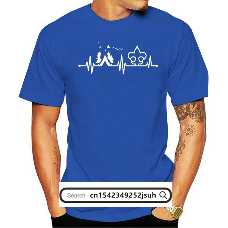 

Scouting Heartbeat Tent Camping Black T-Shirt S-3Xl Tops New Unisex Funny Tee Shirt