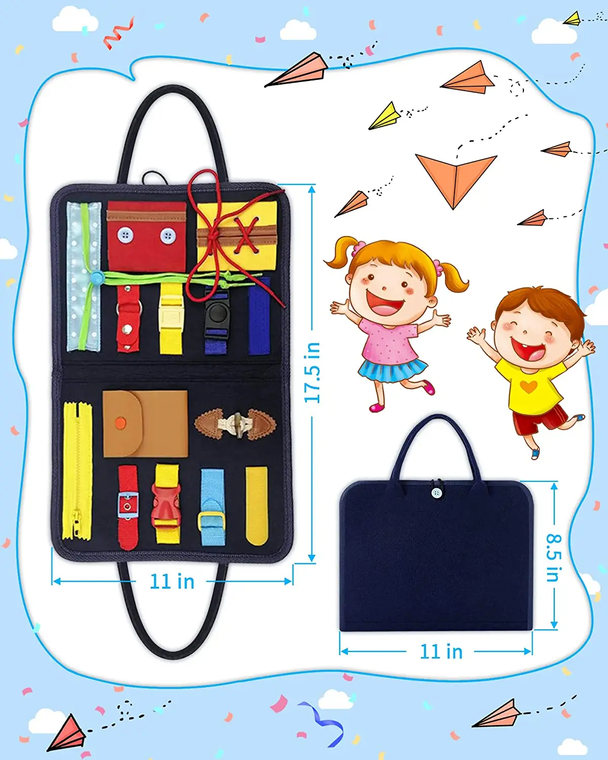 Busy Board Montessori Toys for 1 2 3 4 Year Old Boys Girls Gifts Autism Educational Sensory Travel Toys Activity Board Gift 5