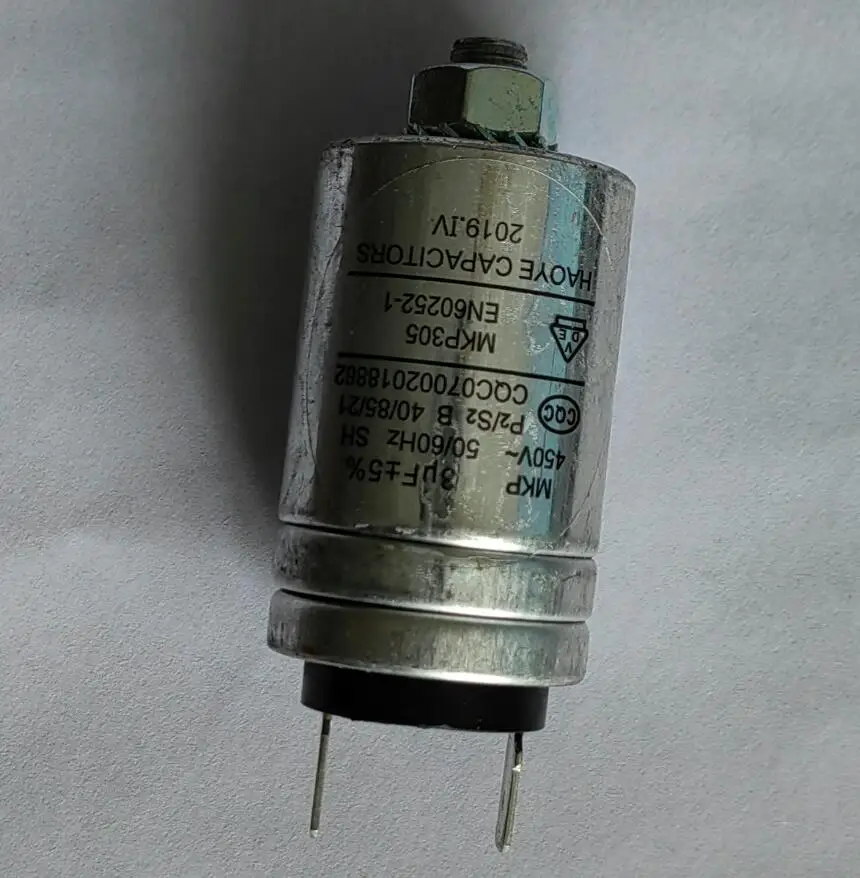 Capacitor de Alumínio do Alojamento Peças de Lavadora de Prato Mkp305 3uf 450v Pinos