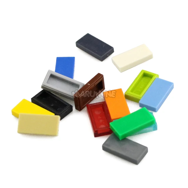 MARUMINE 600PCS Tile 1x2 Building Blocks 3069 MOC Bricks Bulk Basic Board Floor Parts DIY Accessories Build Model Kit 30070 2