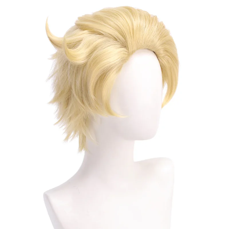 Anime HAZBIN Lucifer Morningstar Cosplay Perücke Männer goldene kurze Haare Kostüme Halloween Weihnachten RolePlay Männer Perücken – Detail 5