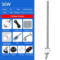 Electric Aquarium Tank Cleaning Tool and Gravel Vacuum Siphon Pump (30W set)
