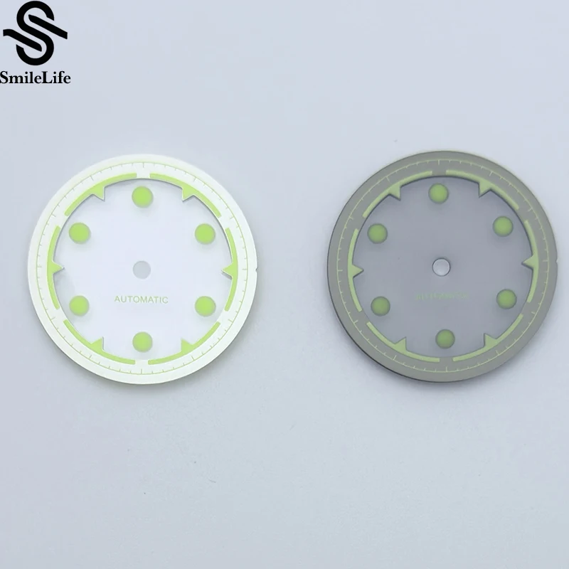 SmileLife Green Luminous 28.5mm Watch Dials Suitable for NH35/NH36/4R/7S