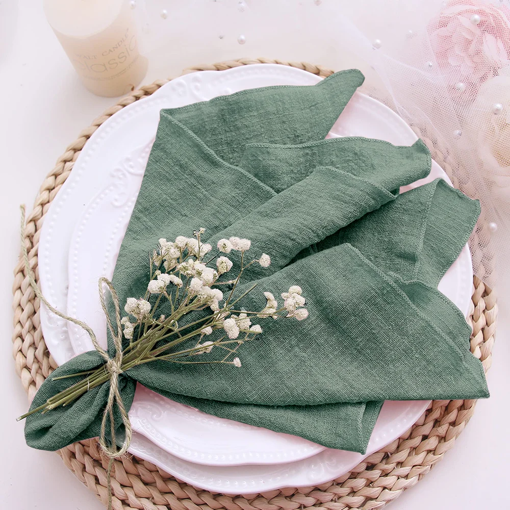 Cotton Cloth Napkins Gauze Fabric for Wedding Decor Everyday Use Dinner Tea Towel Table Village Christmas Napkin 20pcs 30x30cm