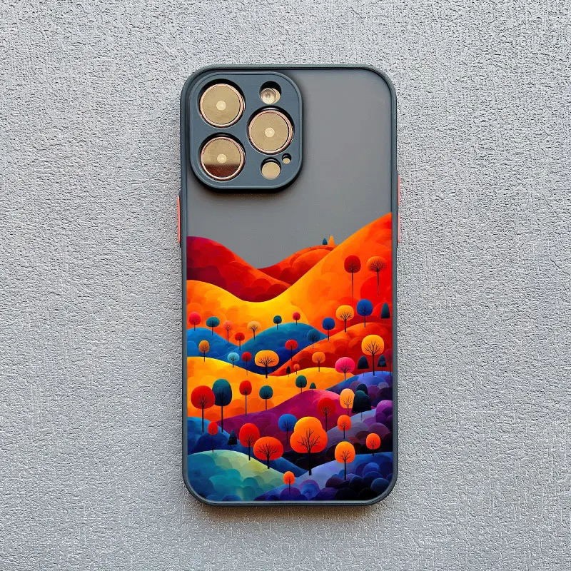 Yellow Sunset Mountain Shockproof Phone Case - Natural Scenery Cover