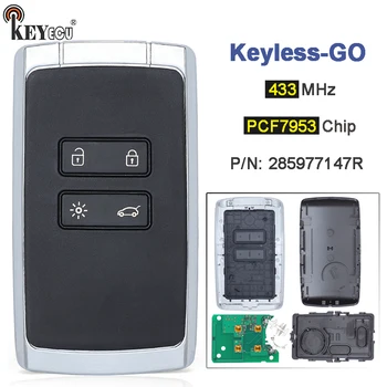 Keyforkess 434MHz Hitag AES 4A 3 pulsanti Keyless Go Smart Remote Key Fob per Renault Megane 4 Talisman Espace 5 Kadjar Koleo 2015
