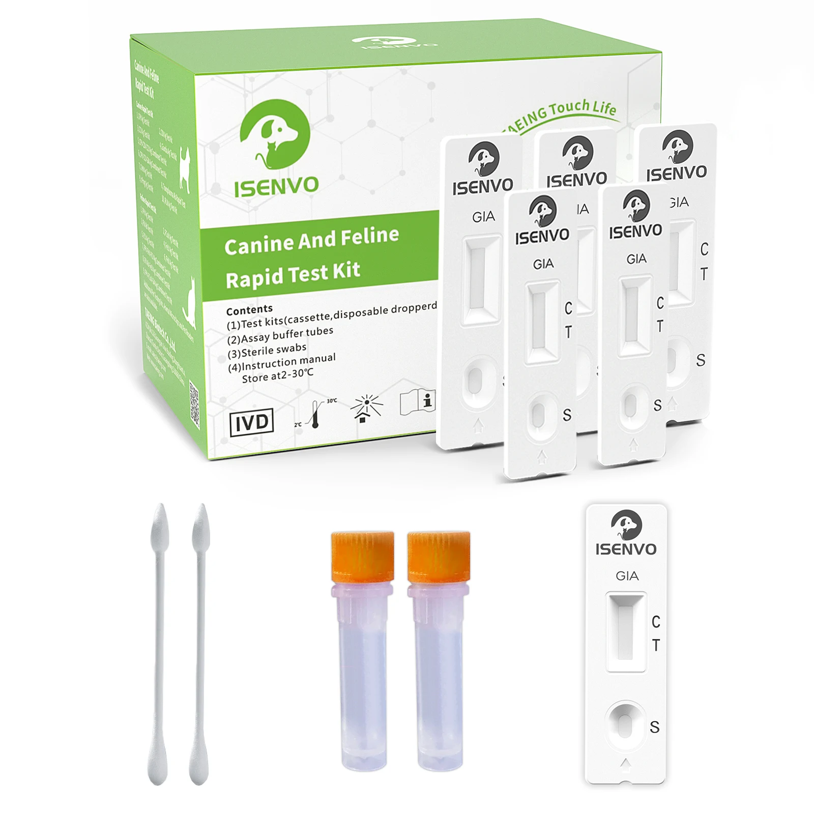 5 Pcs GIA-Canine & Feline GIARDIA Rapid Home Health Test Kit for Dogs & Cats