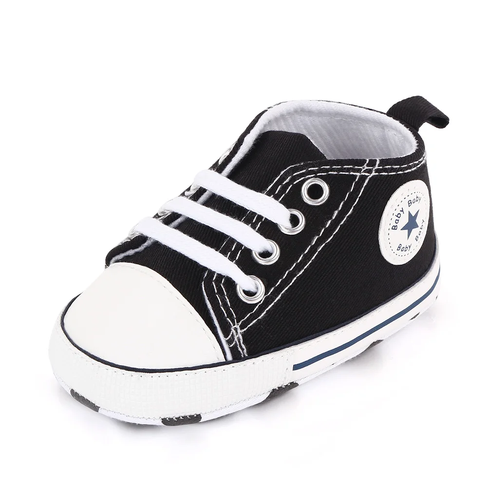 Spring Collection Baby Shoes: Classic Canvas Sneakers with Soft Sole for Newborns and Toddlers