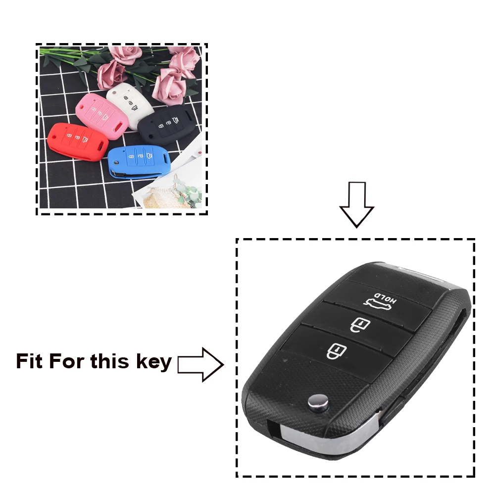 Silicone Key Car Cover Case Fob Protect For Kia Sportage Cerato Optima K5 Rio Carens Rondo Ceed Picanto k2 Soul Sorento key cap silicone covers