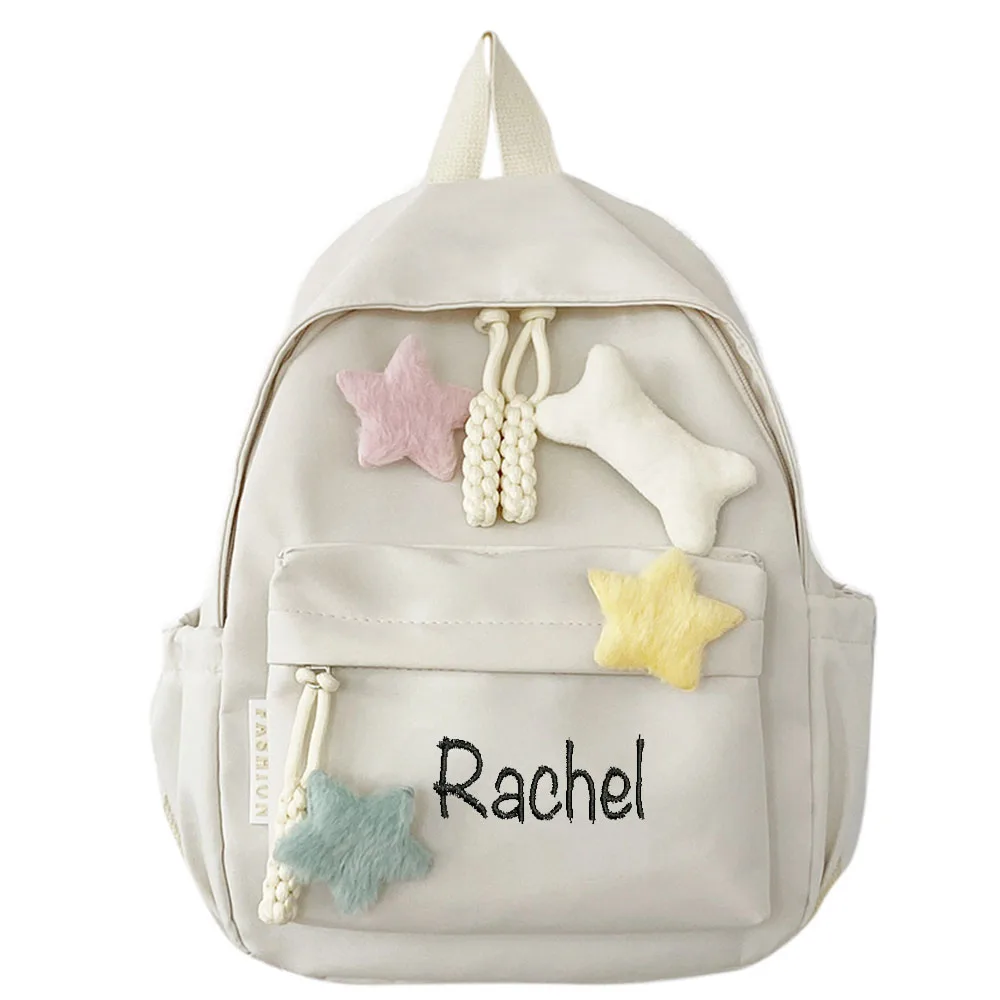 

Personalized Customization Simple And Fashionable Versatile Backpack, Embroidered Small And Fresh Leisure Travel Gift Bag