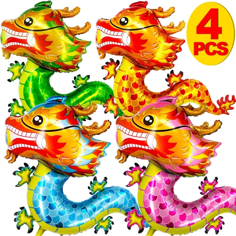 

3D Flying Dragon Foil Balloons Cartoon Animal Zodiac Chinese New Year Balloon Kids Gifts Globos Xmas Party Home Decor Supplies