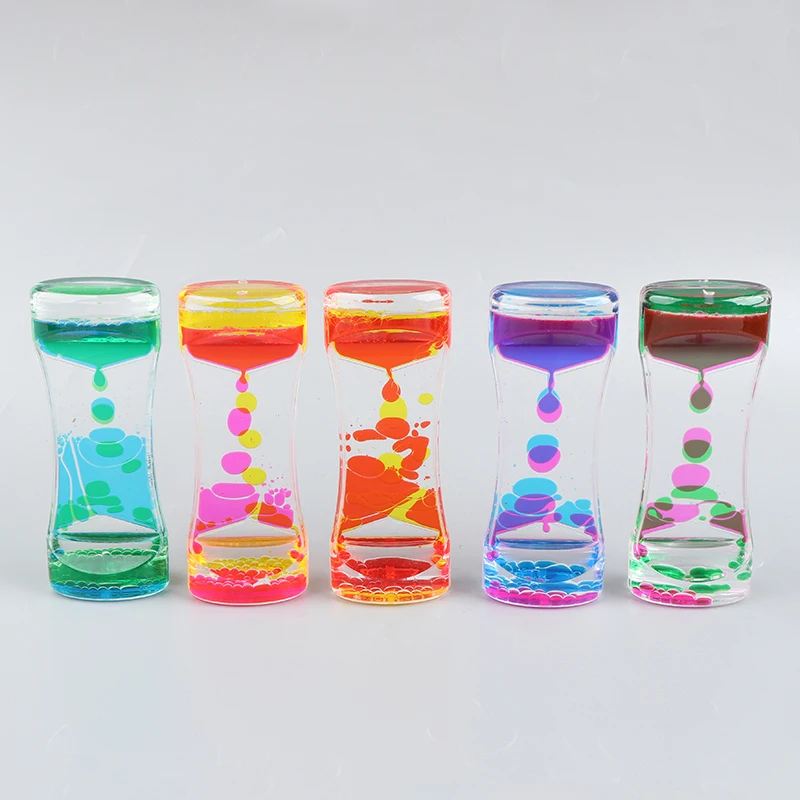 Double Color Sand Hourglasses Liquid Anxiety Relief Liquid Motion Bubble Timer