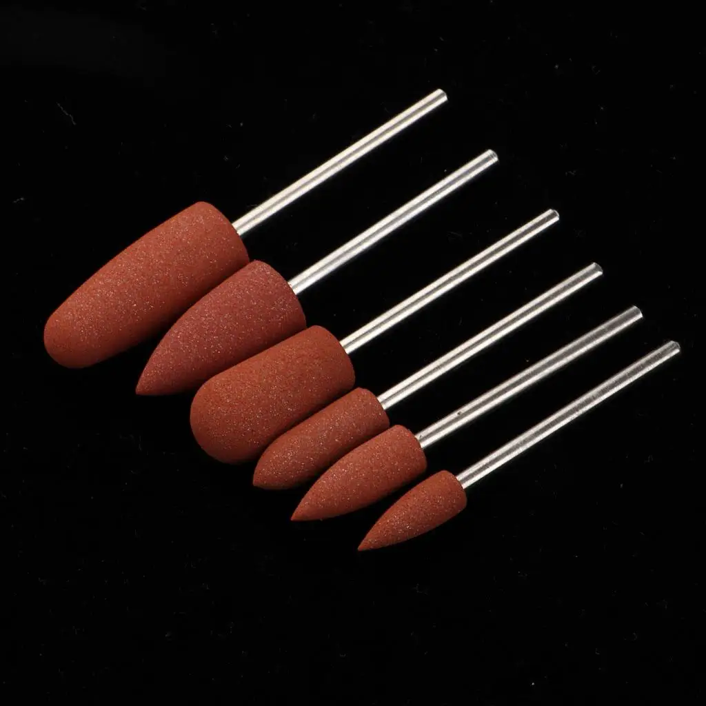 실리콘 전기 연마 헤드, 굳은살 제거 비트, 6x3/32 인치 비트