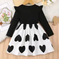 Robe de printemps pour petites filles, tenue de soirée en forme de cœur, à la mode, de Style coréen, vêtements pour enfants de 2 à 6 ans, robe de princesse de vacances 3