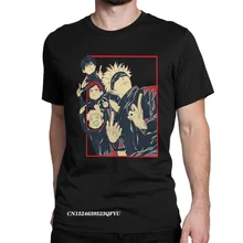 Camiseta divertida de Jujutsu Kaisen para hombres, camisa de lucha de hechicería, de algodón, Gojo, Satoru, Fushiguro, Megumi, Yuji, Itadori