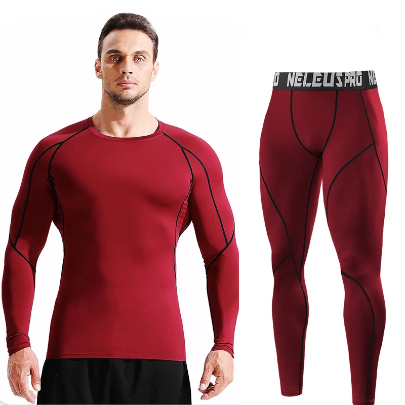 Men's Motorcycle Breathable Underwear Set Skiing Base Layer Long Johns Shirts Tops Bottom Absorbs Sweat Quick drying clothes