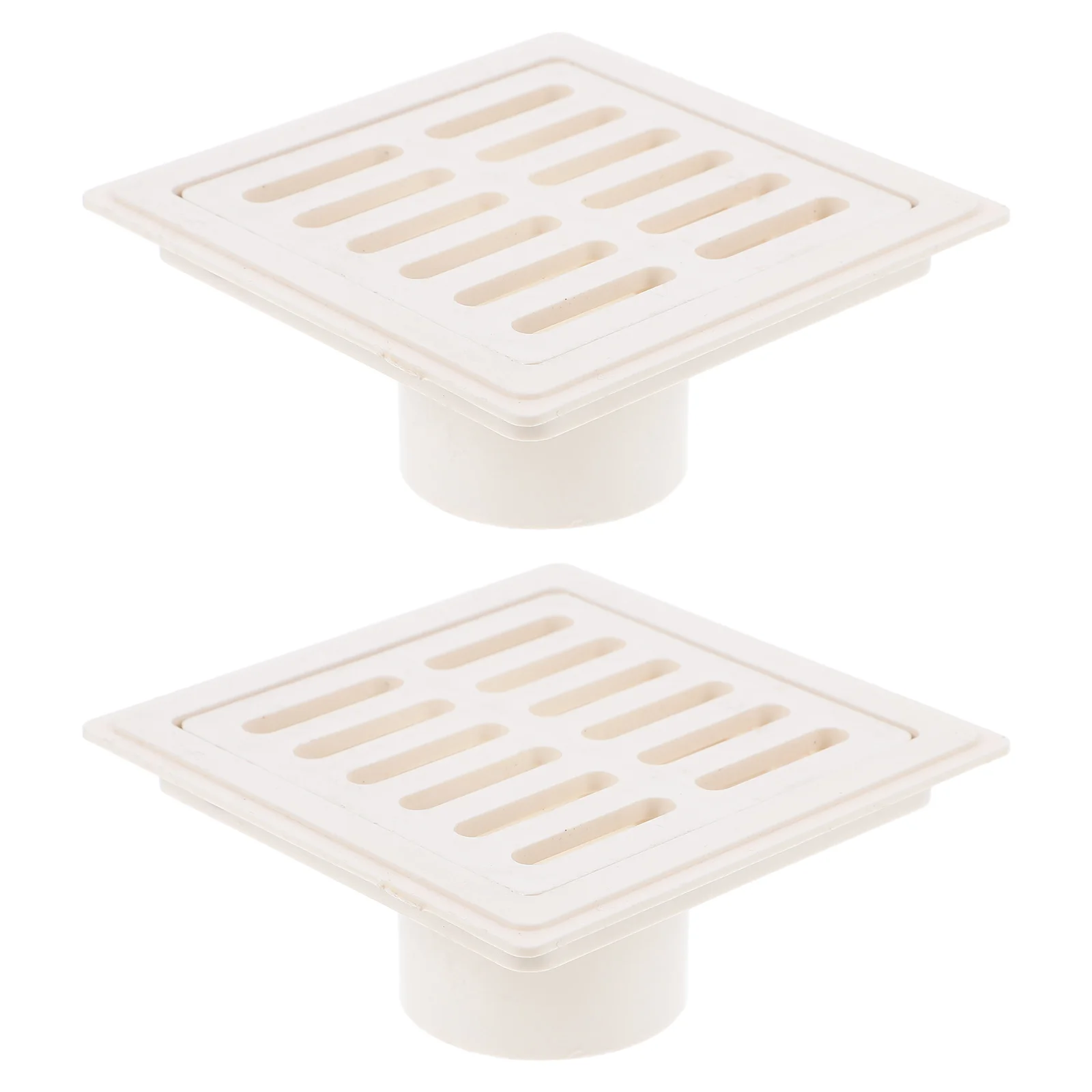 2 Pcs Drain Pipe Floor Square Shower Cover for Garden Basement Outdoor Roof Filter Convenient Bathroom Balcony