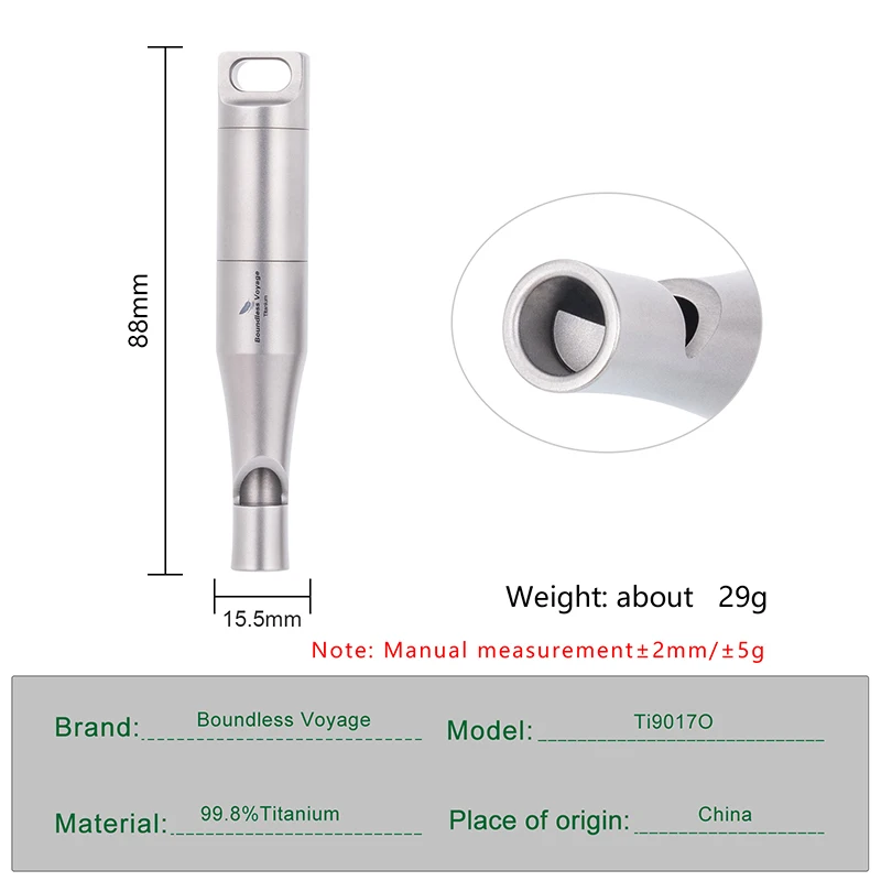 Boundless Voyage Titanium Whistle Emergency Survival Safety Whistles with Metal Pocket Pill Box Signaling Tool
