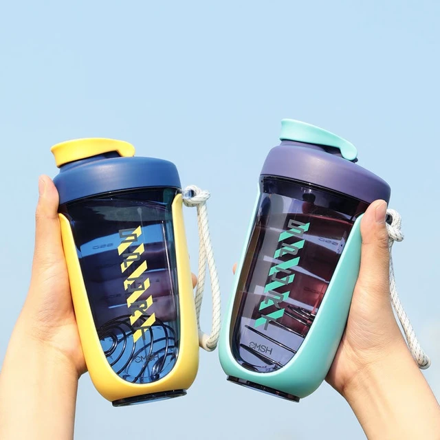 Travel Portable Wheat Straw Personal Fitness Protein Shaker Bottle