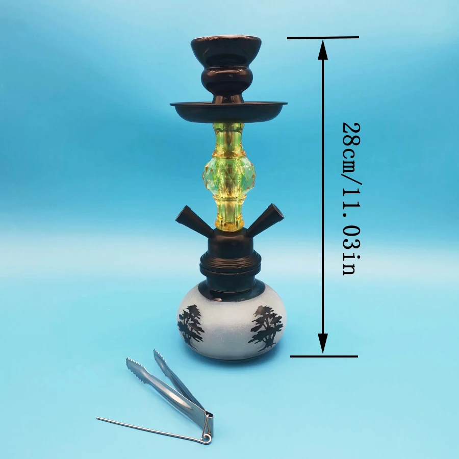 Arabic Hookah Set Small Size Double Tube Hookah Glass Bottle Ceramic Bowl Hose Club Ktvhookah Accessories Birthday Gift