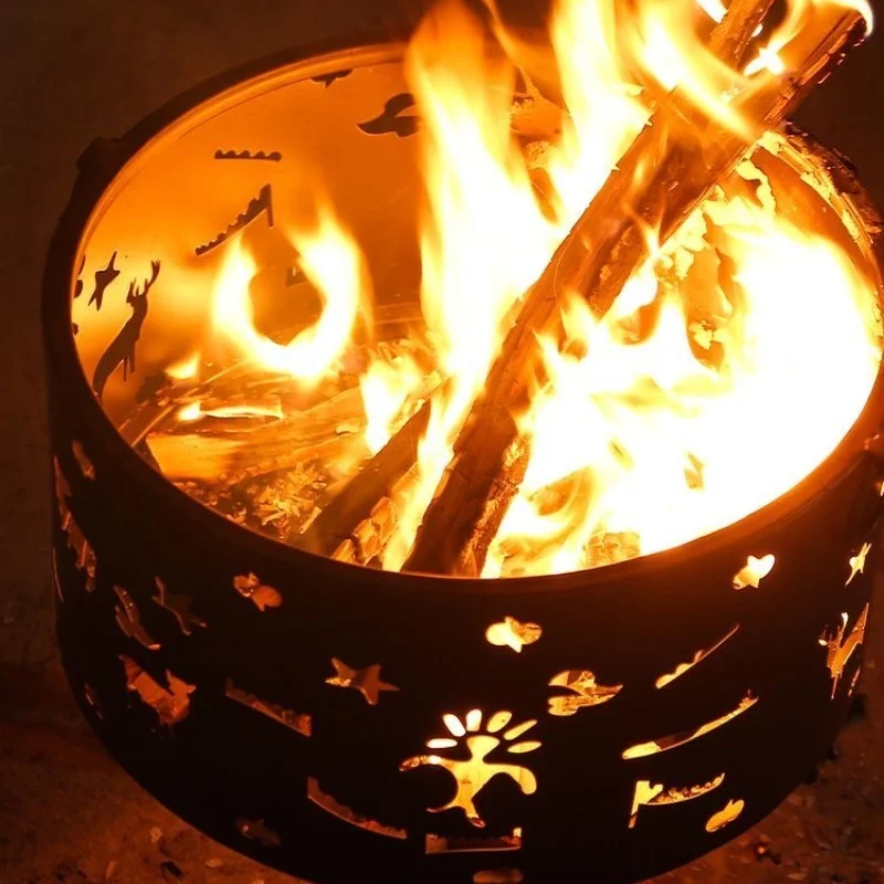 New outdoor 30cm mini portable carbon oven fire round table family BBQ camping heating oven barbecue camp picnic rack