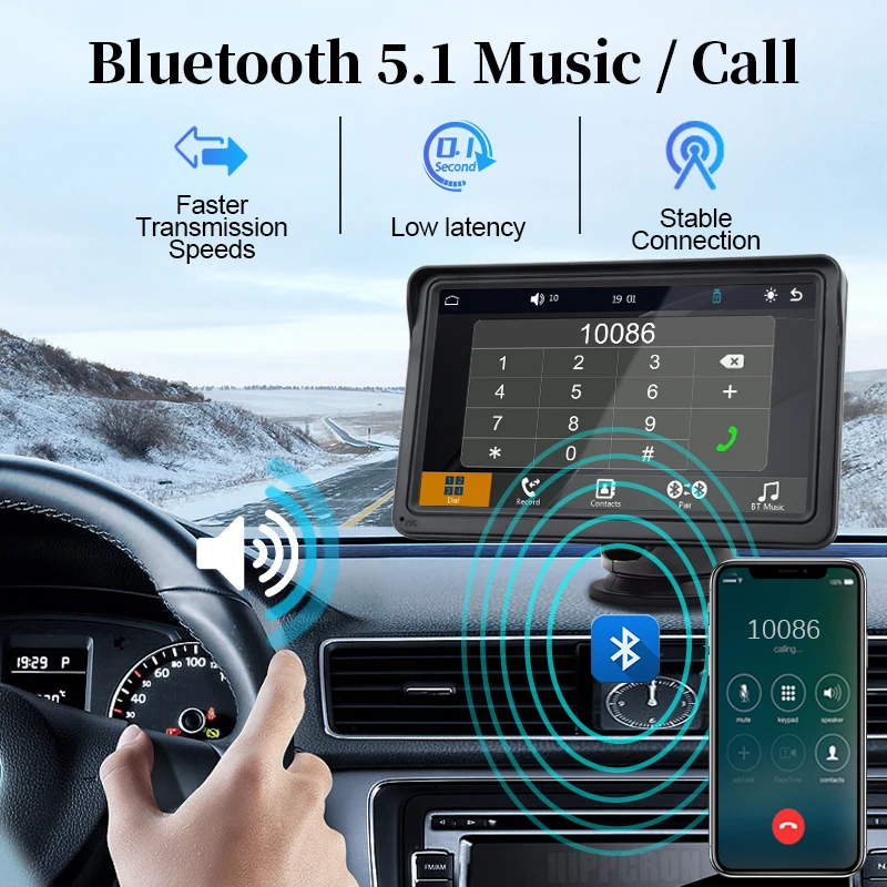7inch Car Radio Portable Multimedia Video Player With Wireless CarPlay Android A